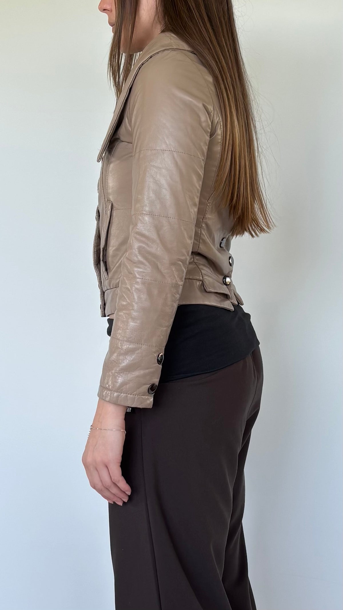 00’s Cropped Leather Jacket