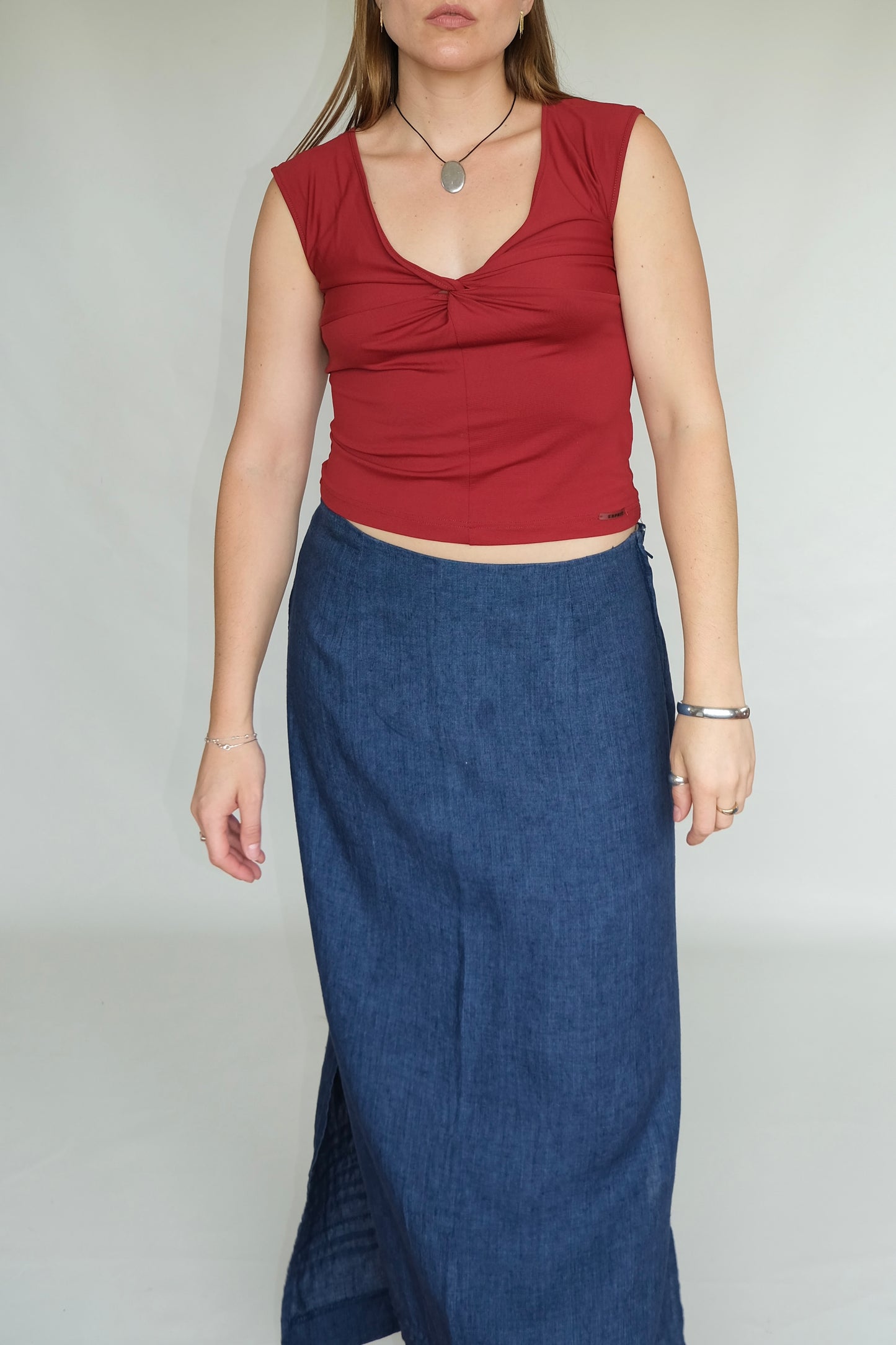 Italics Linen Skirt