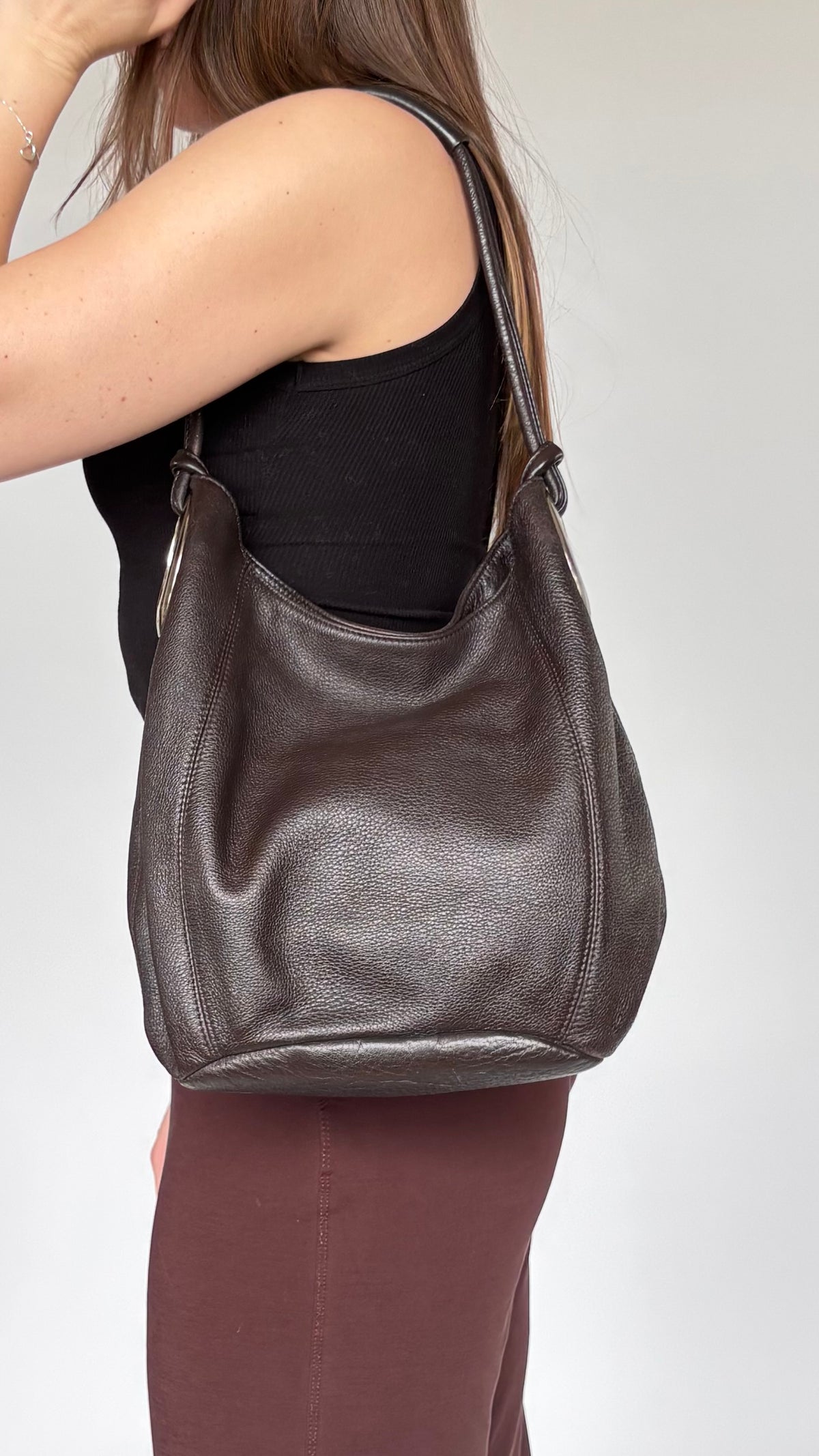 Classic Oroton Leather Bucket Bag