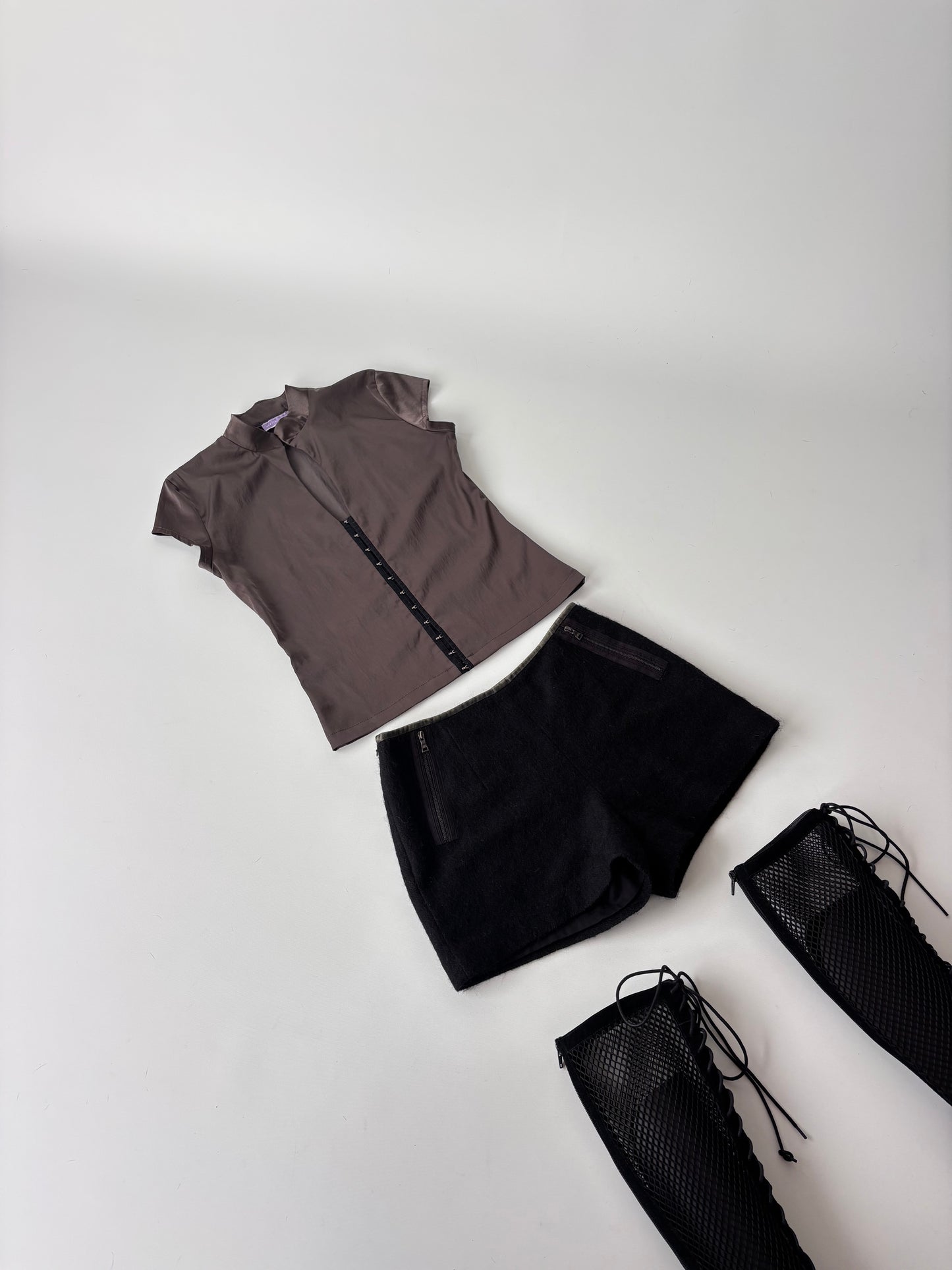 Andrea Yasmin Eyelet Satin Top