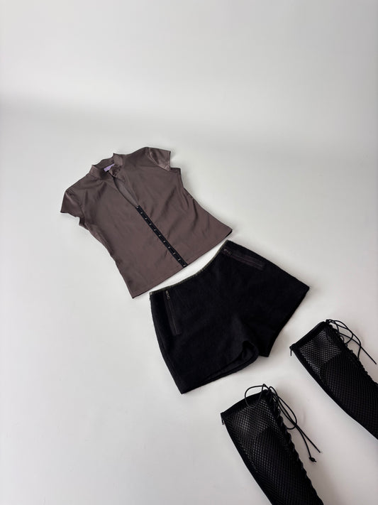 Andrea Yasmin Eyelet Satin Top