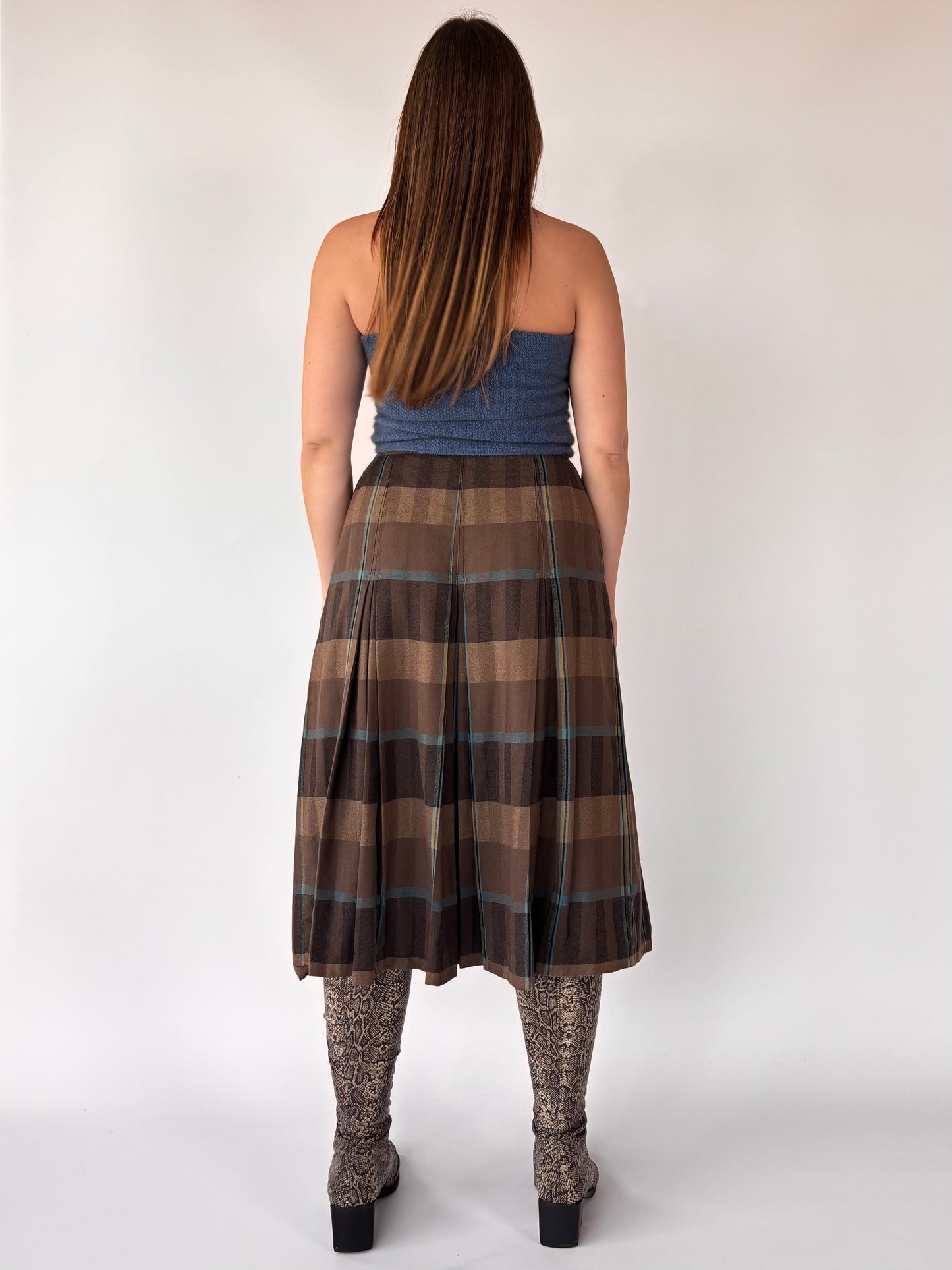 Stylemaster Wool Pleated Check Skirt (8-12)