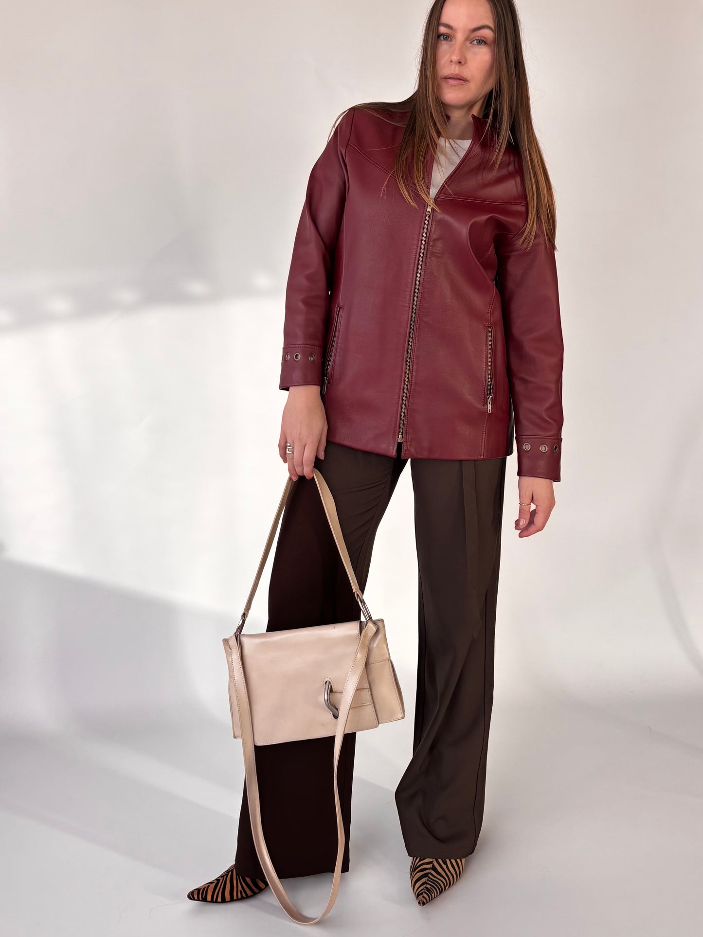 Jennie Field Mulberry Leather Moto Jacket (8-12)