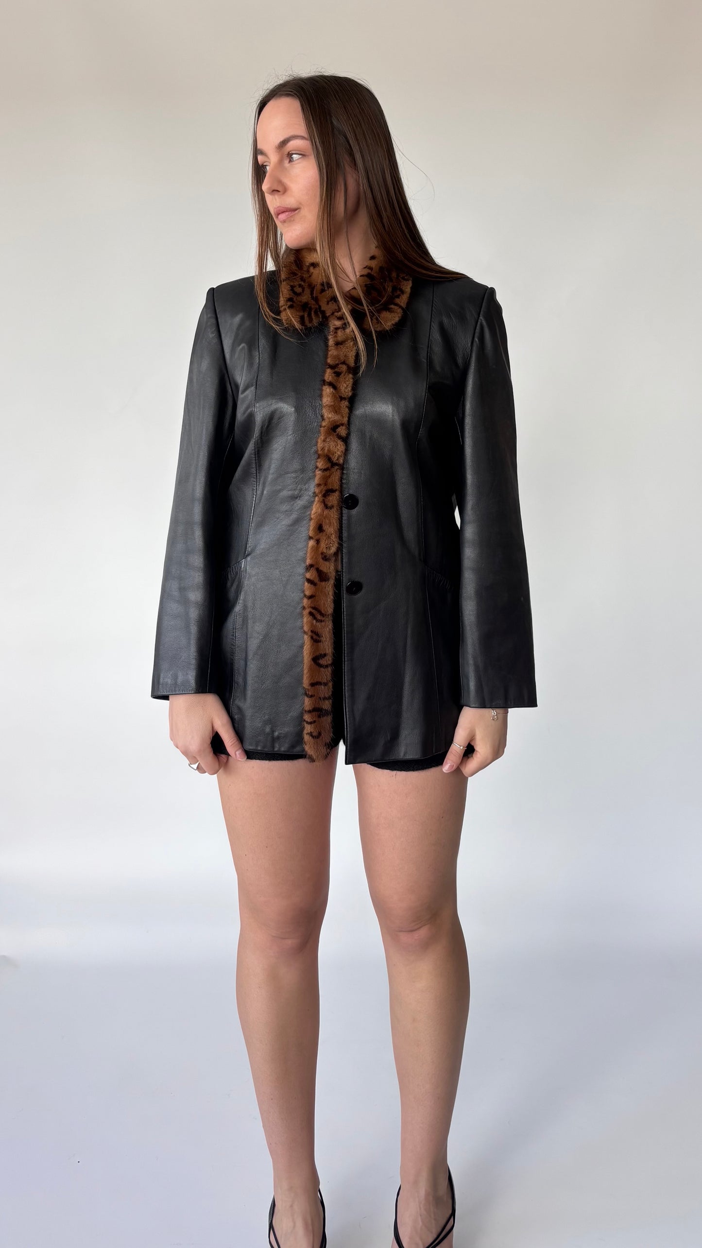 Aobao Mink Fur Leather Jacket (6-10)