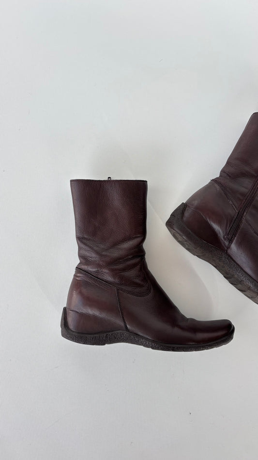 Italian Leather Wedge Boot (37)