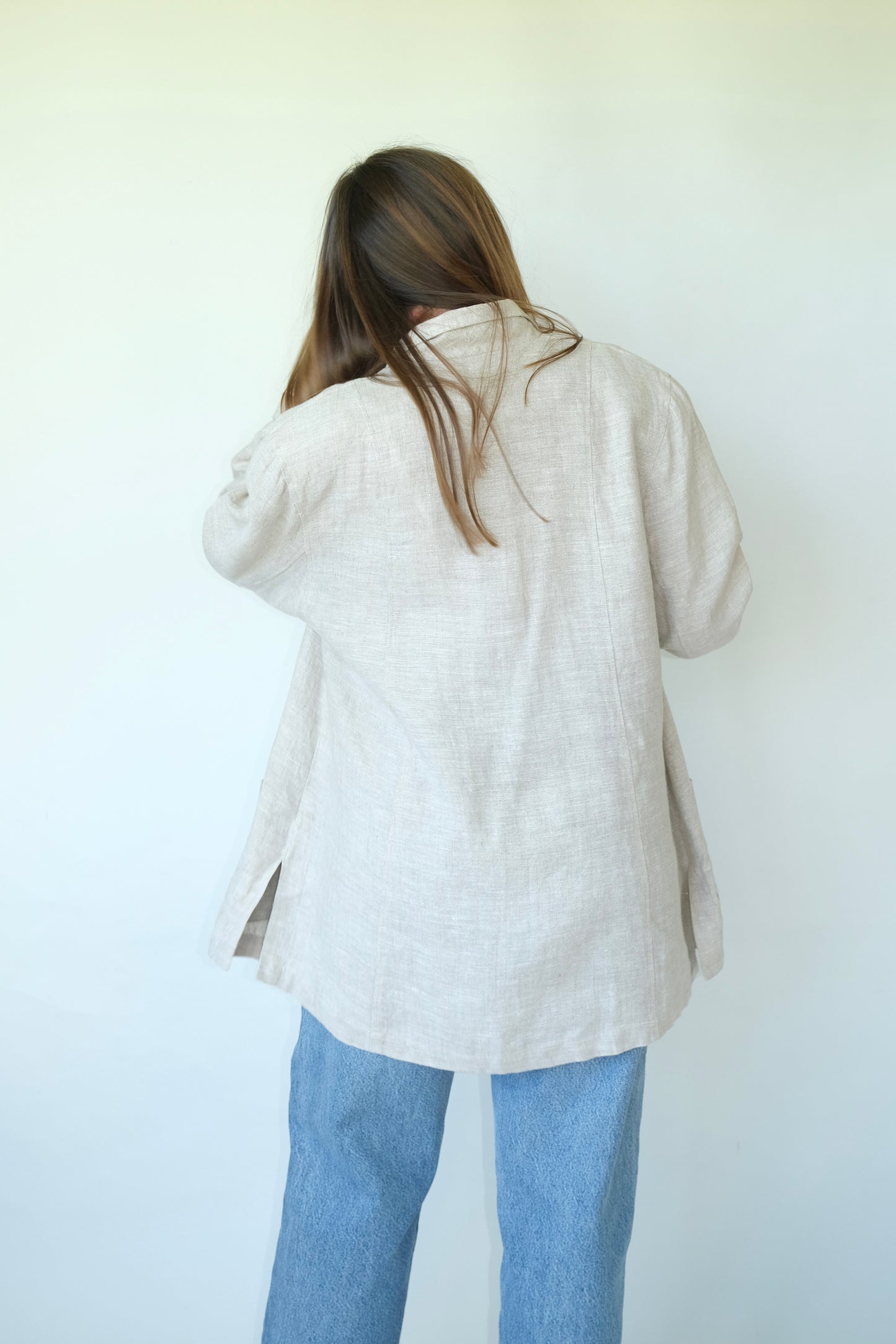 Avocado Linen Shirt Jacket