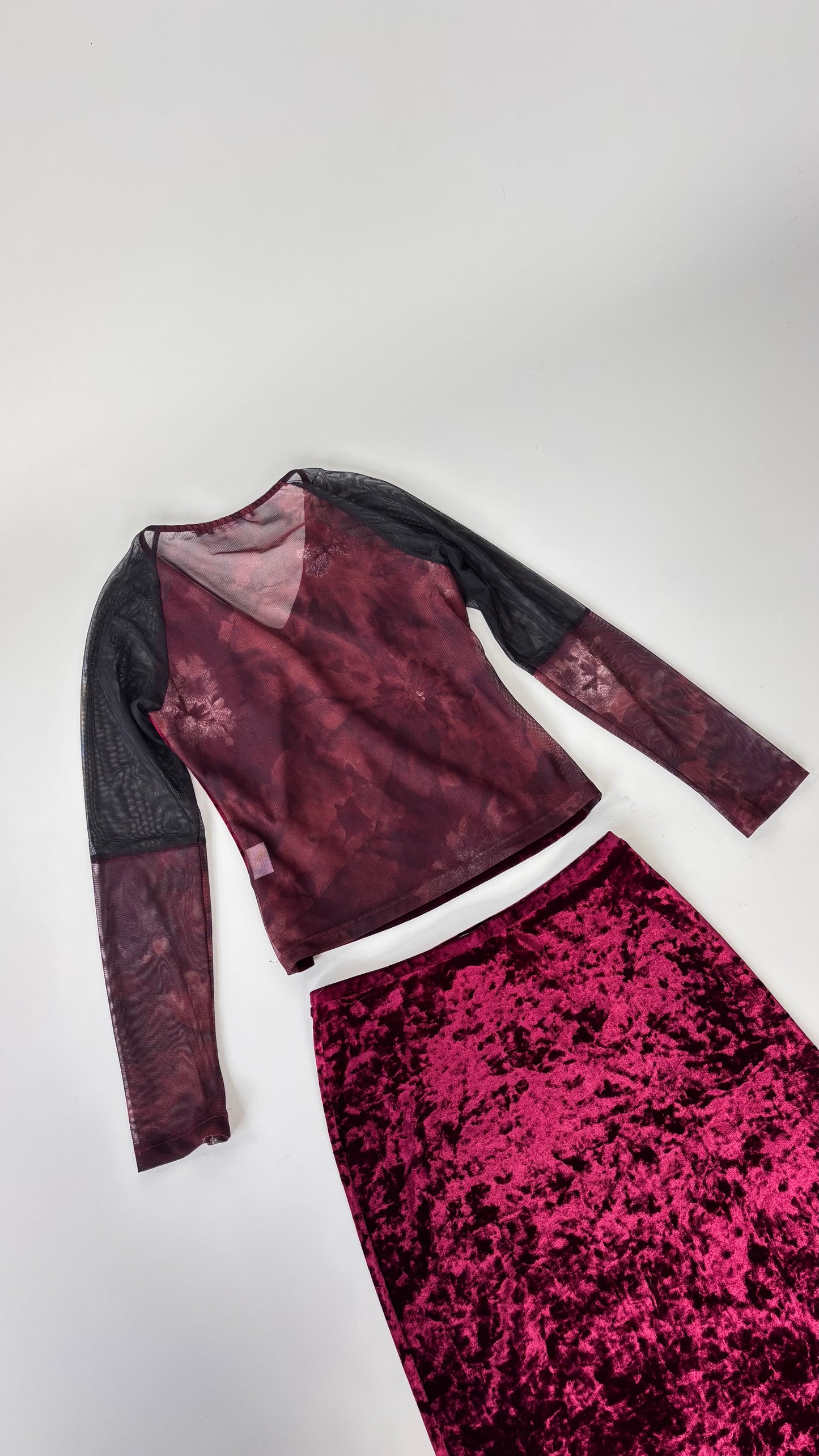 Bisou Bisou Velvet Mesh Skirt Set (8-10)