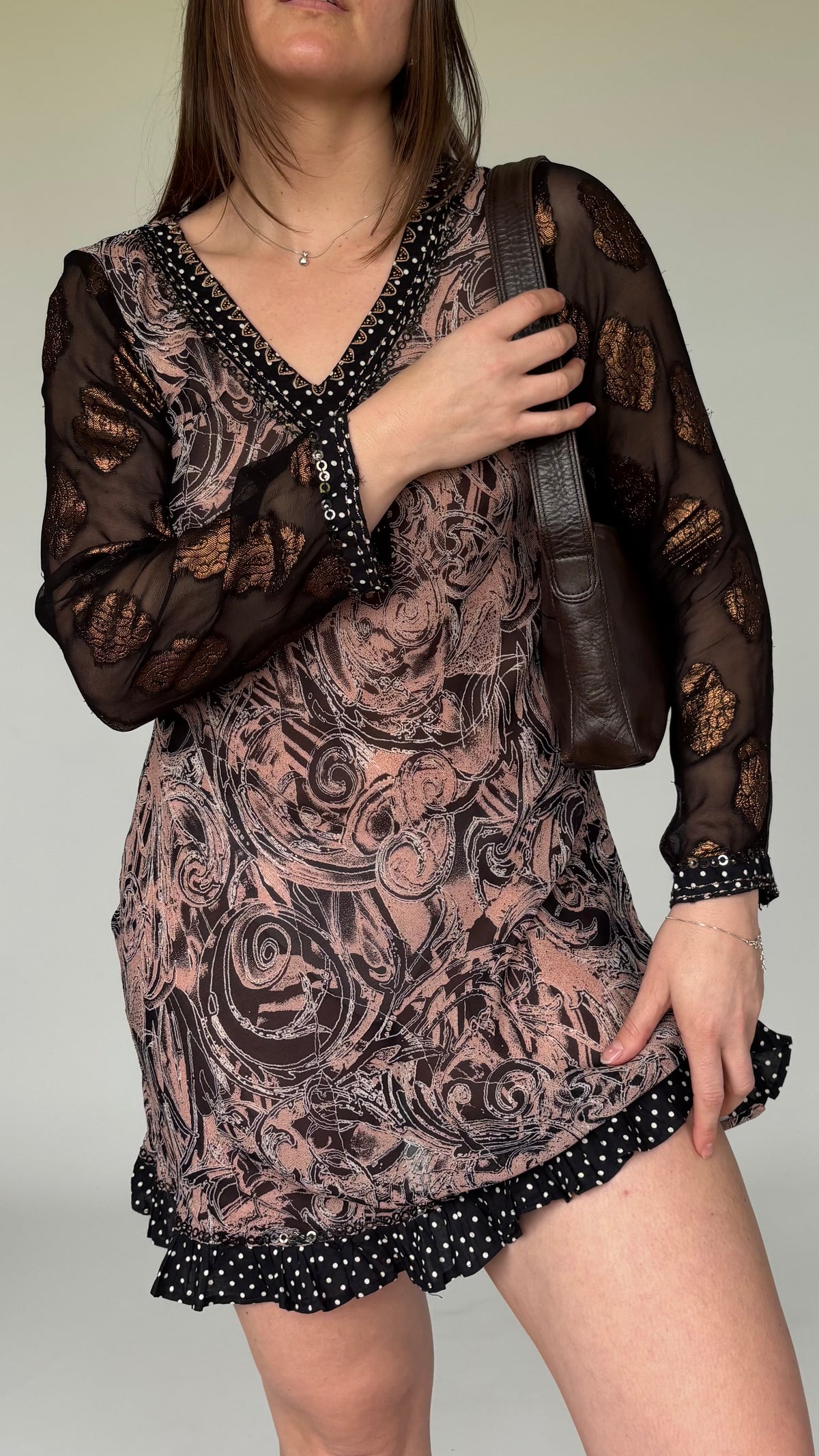 Angelee 2000’s Bias Print Dress