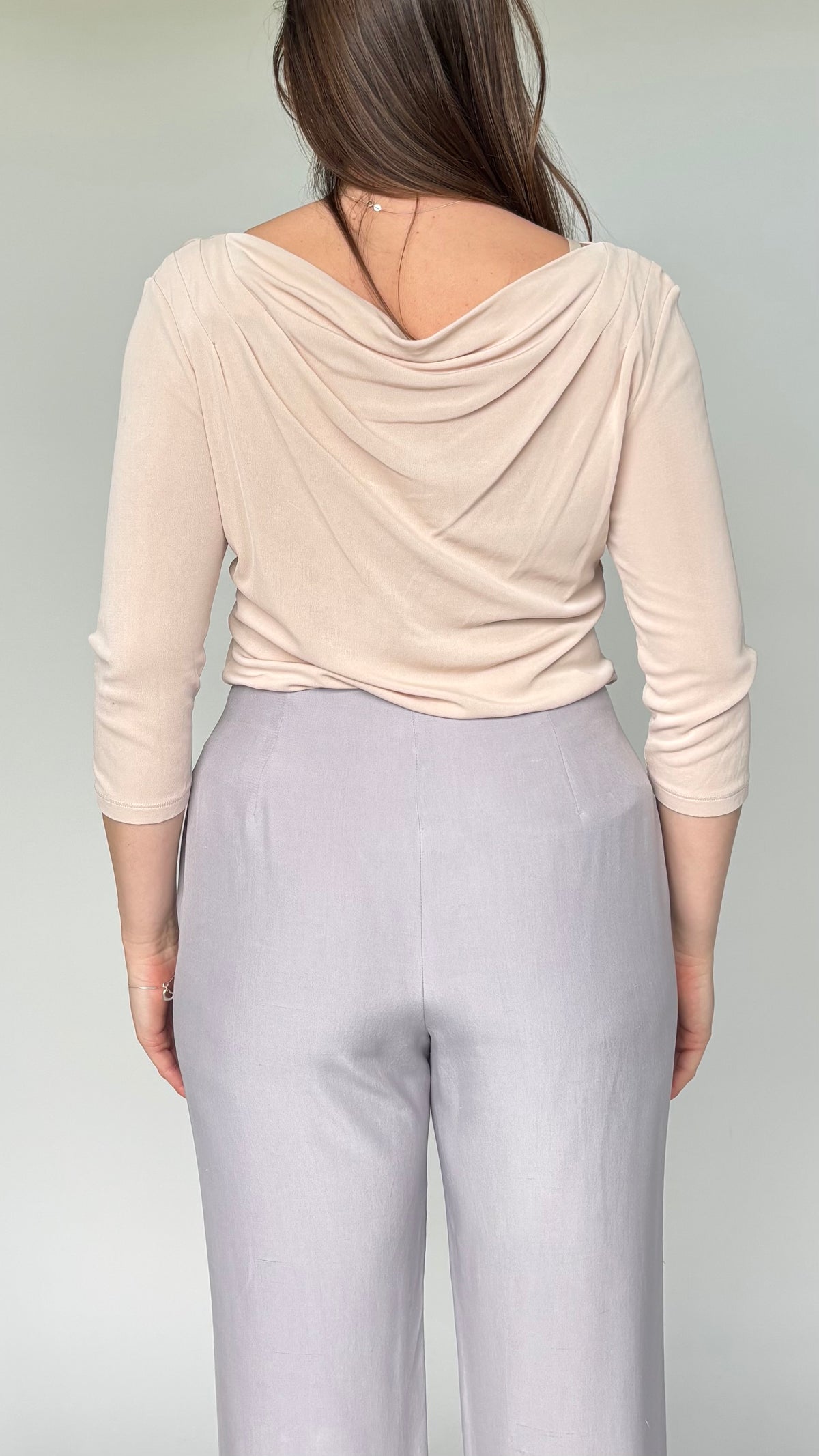 Silk Cowl 3/4 Sleeve Top