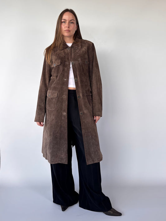 Chocolate Suede Field Coat (10-16)