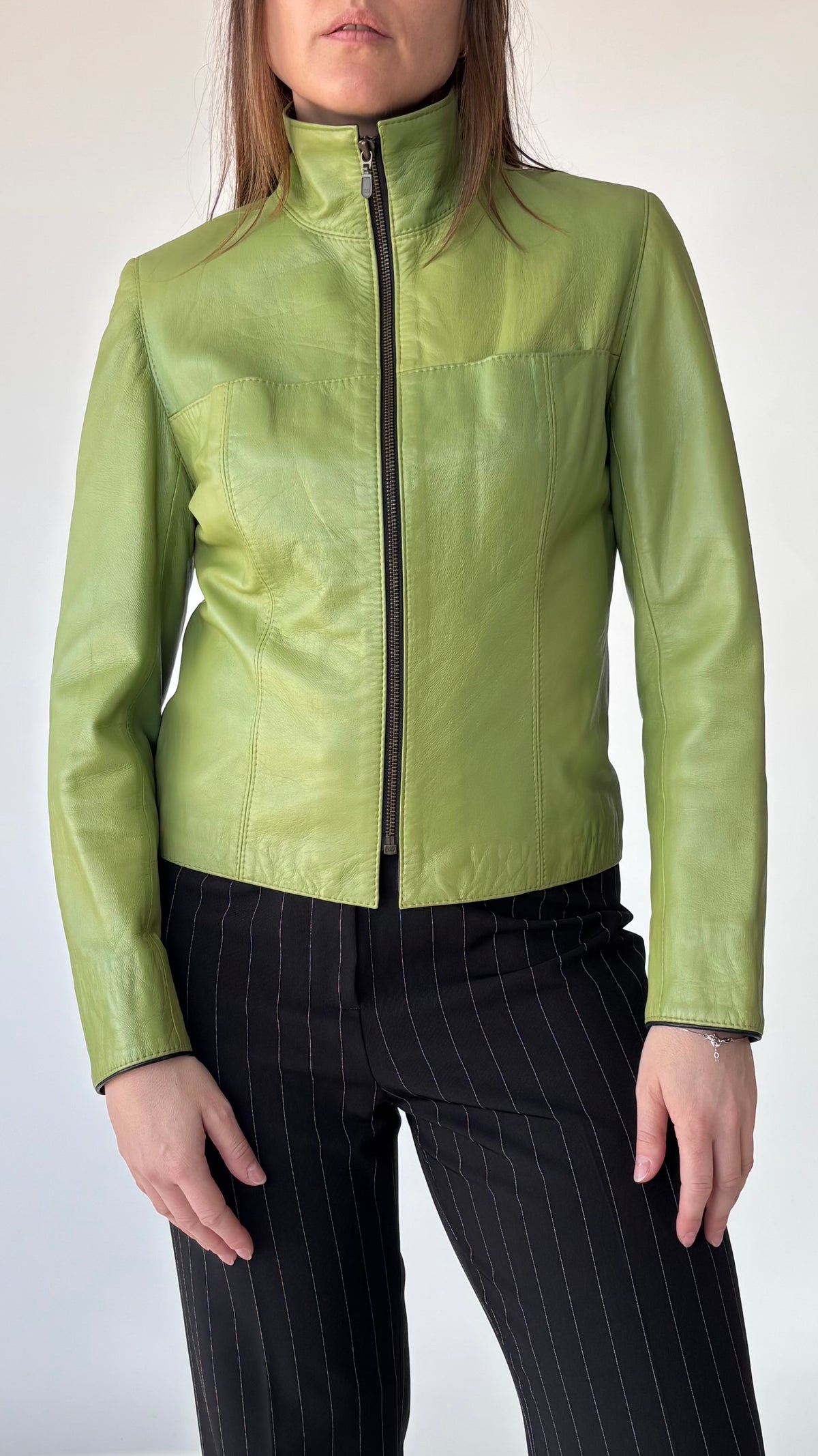 Caroline Moore Lime Leather Jacket (6-10)