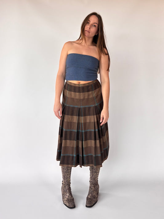 Stylemaster Wool Pleated Check Skirt (8-12)
