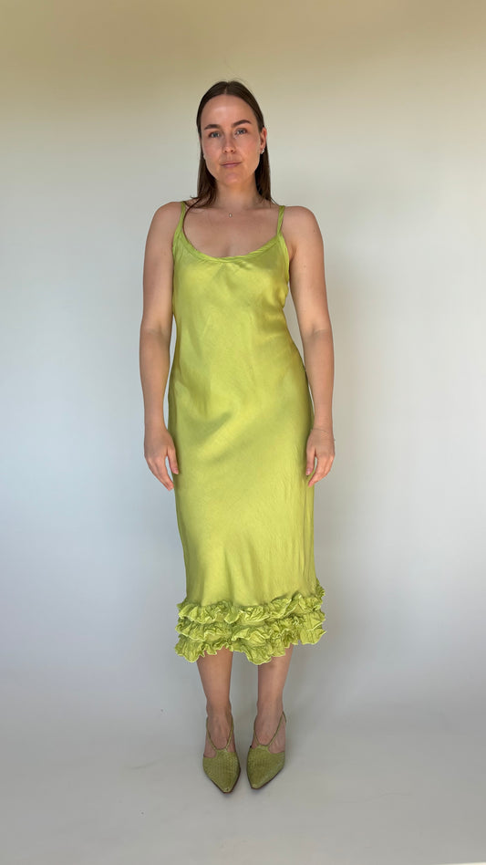 NZ Made Lime Bias Dress