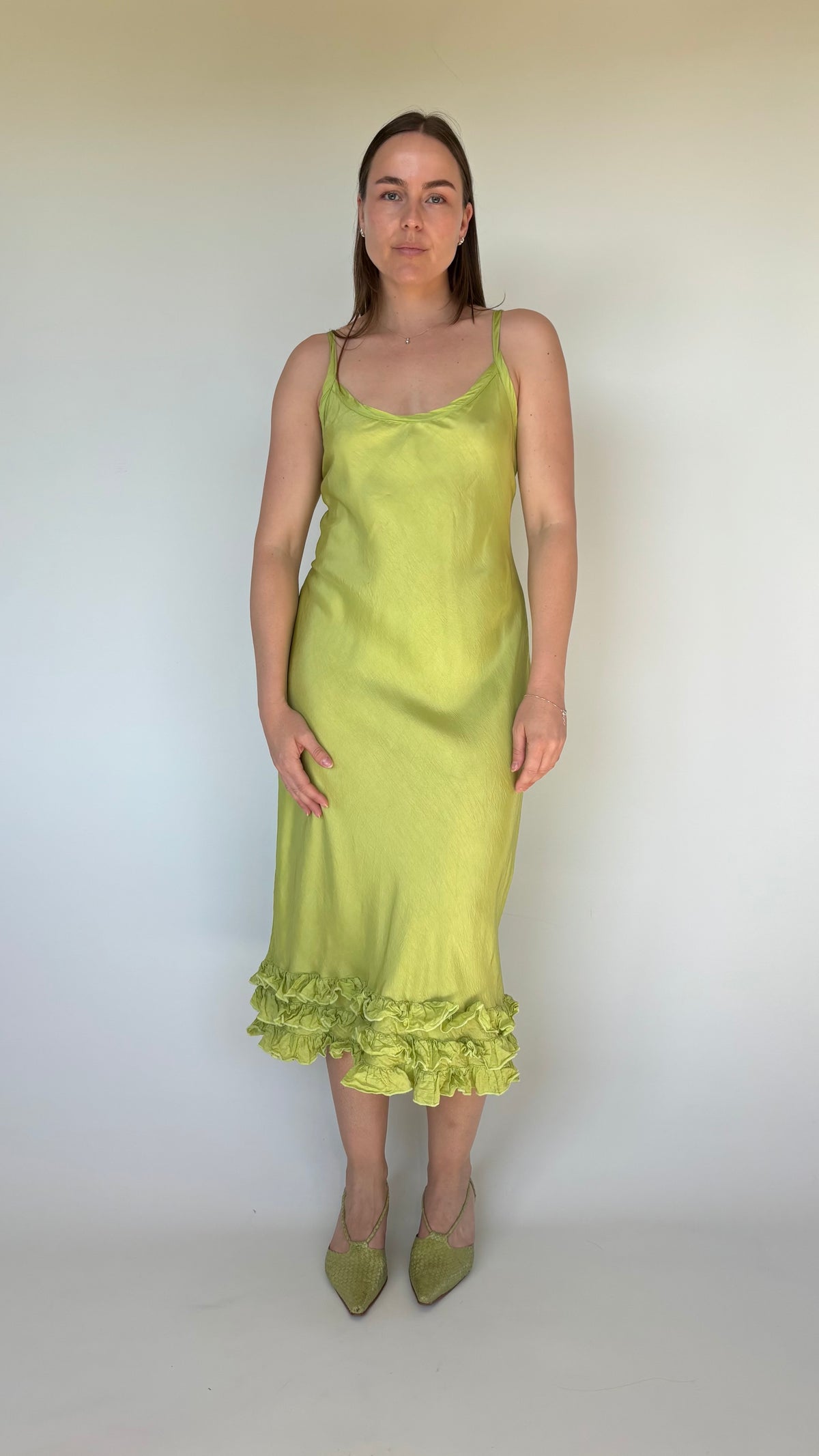 NZ Made Lime Bias Dress