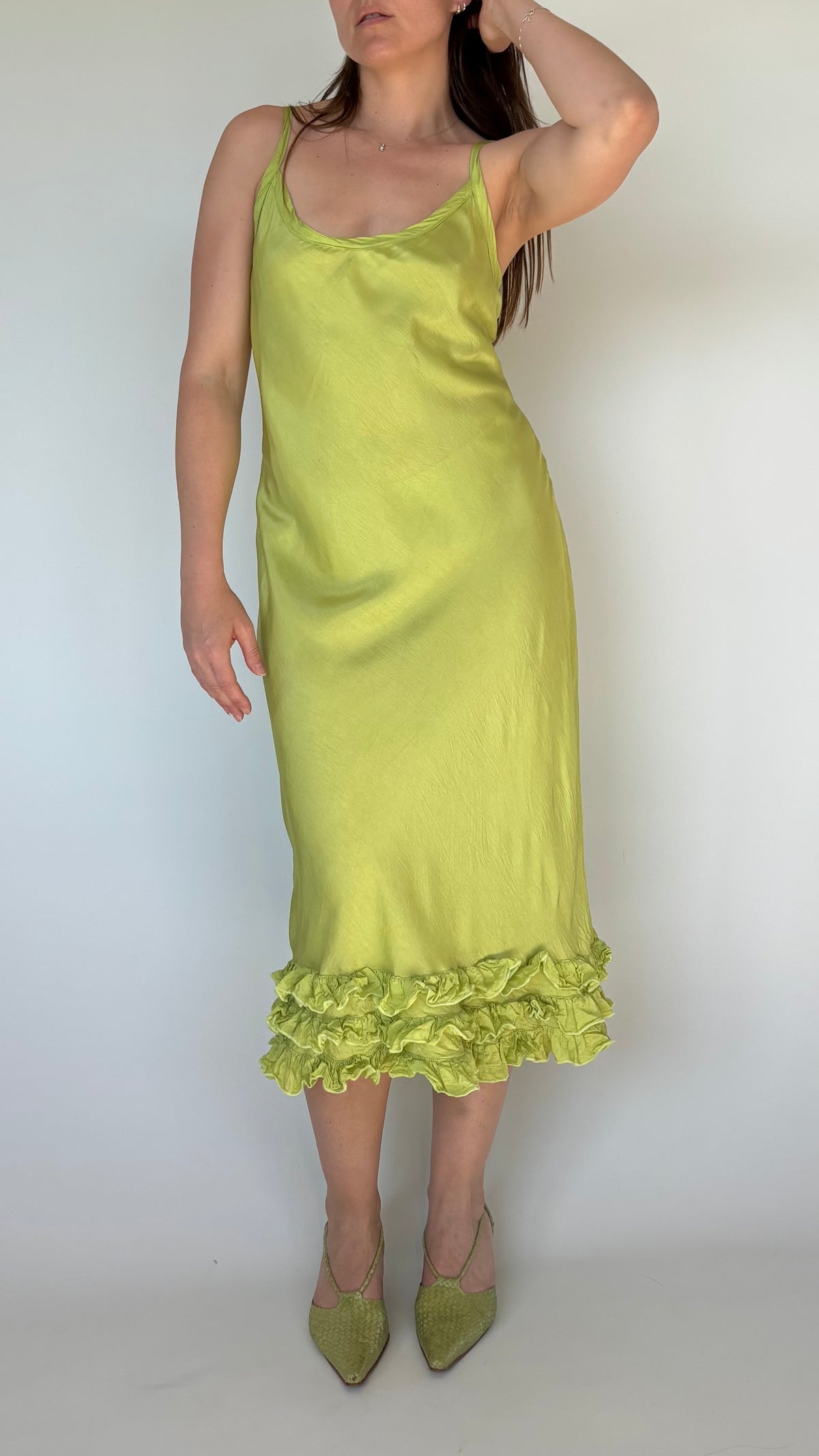 NZ Made Lime Bias Dress