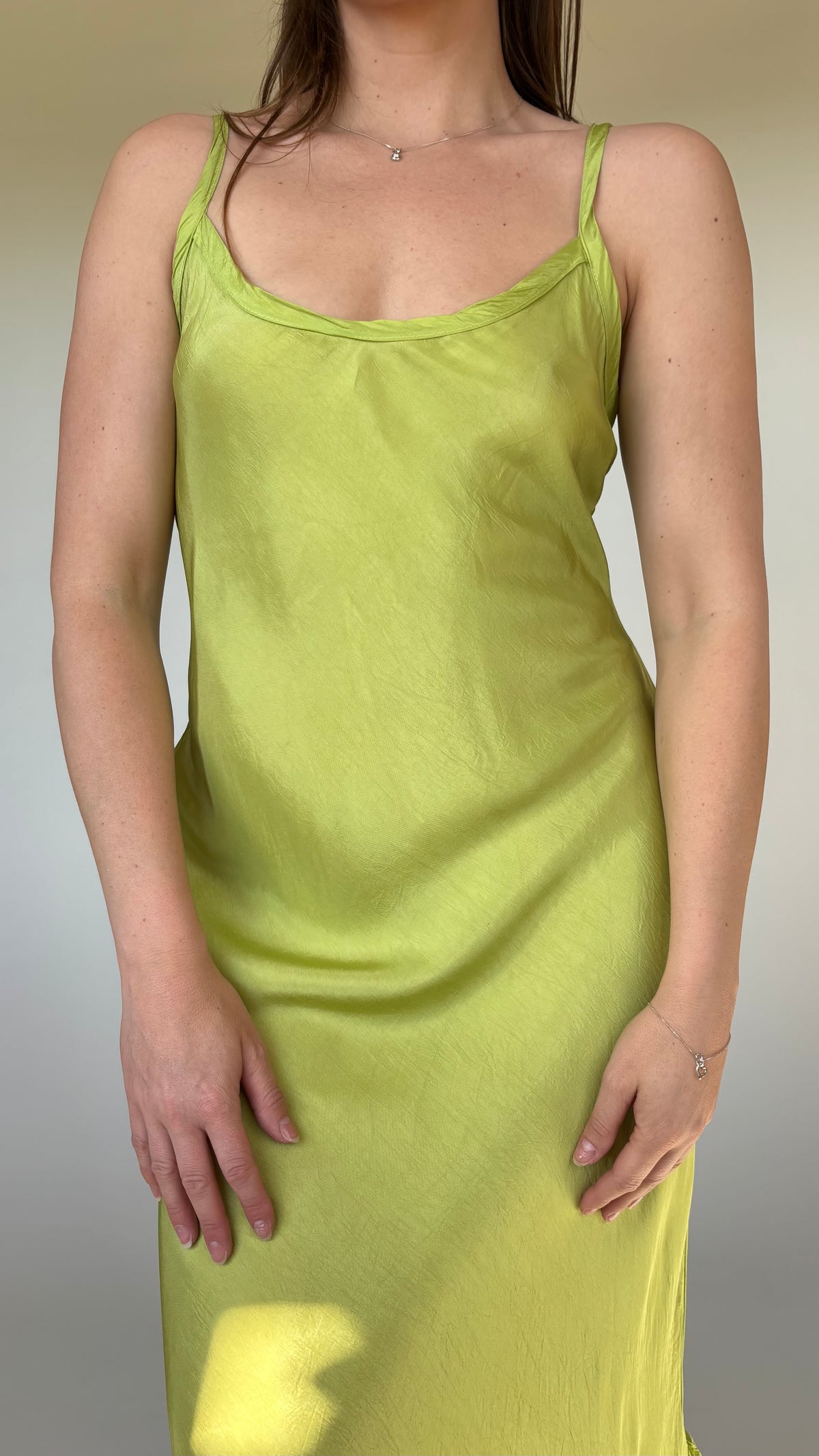 NZ Made Lime Bias Dress